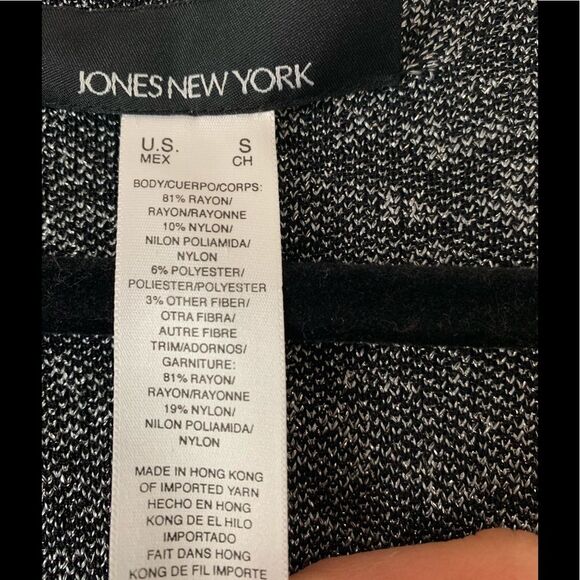 Jones New York black/silver grey, long cardigan, worn inside once, great shape,S - Picture 5 of 13